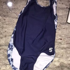 Tie dye Navy Camisole K- Bee gymnastics leotard AXS